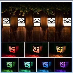 8 pack Solar Deck Lights, Solar Fence Lights, 2 Modes Christmas Decoration